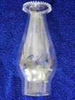 Vintage Used 7.5" Clear Glass Beaded Chimney for Oil Kerosene Hurricane Lamp