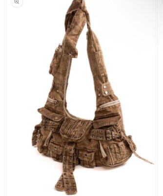 NO FAITH STUDIOS Multipocket Shoulder Crossbody Messenger Bag in 