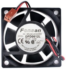 Small 12V DC Brushless Fan 60x60x20mm, 2 Wire, 31 CFM, Ball Bearing DFD0612L 