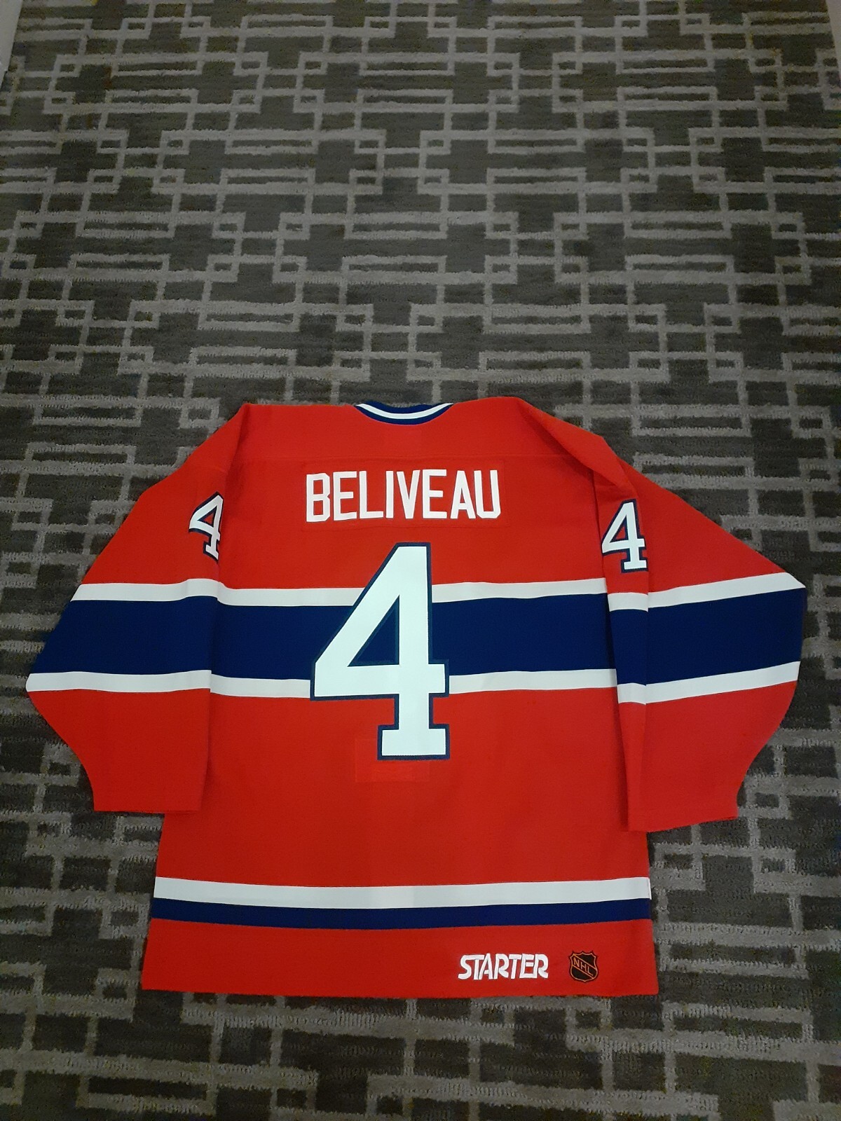 MONTREAL CANADIENS AUTHENTIC VINTAGE STARTER JERSEY 4 BELIVEAU "C" MIC