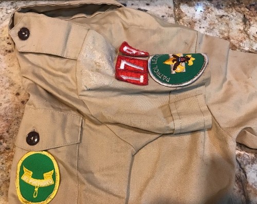 OFFICIAL BOY SCOUTS OF AMERICA TAN UNIFORM SHIRT - Youth Boys Medium - Picture 4 of 8