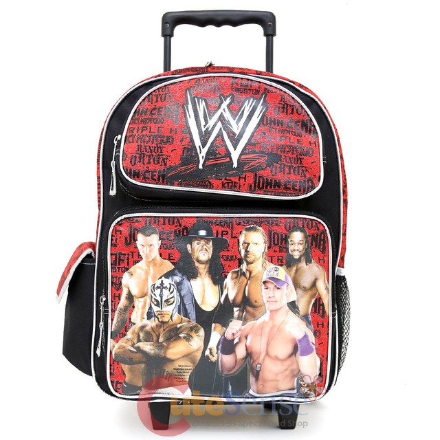 Fab World Wrestling Entertainment 16 Rolling Backpack Black for sale