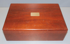 - ANCIENNE BOITE A CIGARES BOIS PRECIEUX VERNIS MANQUE HUMIDIFICATEUR    D