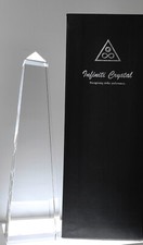 Infinity Crystal Obelisk 25cm / Trophy / Award / Corporate / Sport 