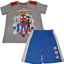 NEW MARVEL Boys Size 4 SPIDER-MAN 2-Piece Outfit 1Top 1 Shorts