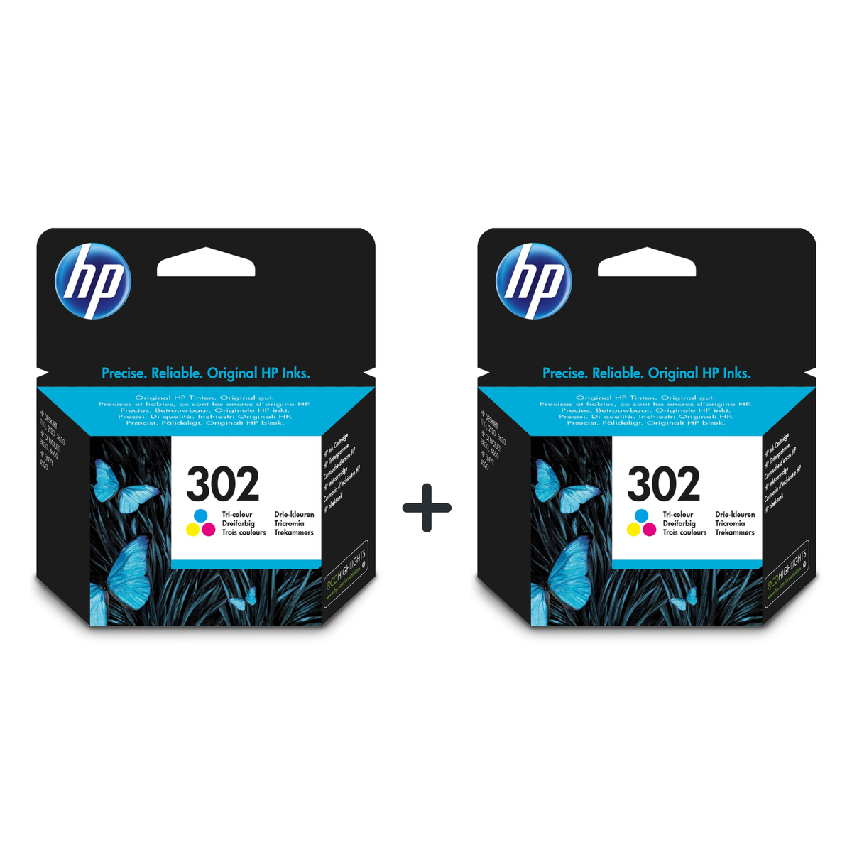 Genuine HP 302 & 302XL Ink Cartridges - Black & Color Pack For DeskJet 3634, 2132, Envy & Officejet