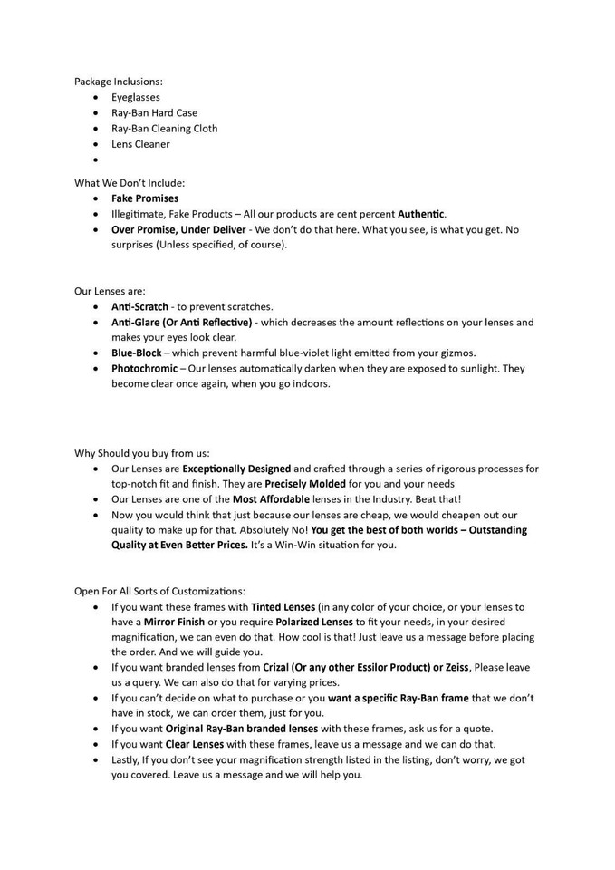 RayBan RX5421 2001 Clear Frames Reading Glasses/Bifocal/Progressive