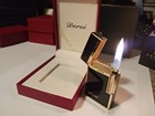 HIGH QUALITY DERUI WELLINGTON SOFT FLAME BLACK AND 23KT GOLD CIGARETTE LIGHTER — photo 2