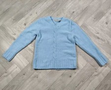 White Stag Women's Medium Pullover Long Sleeve Blue Sweater V Neck