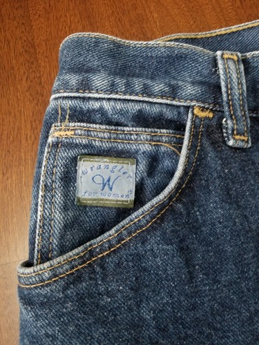 VTG Wrangler Womens 14x32 Blue Jeans Tapered Mom MSRO1SD High Waist Dark USA NWT - Picture 11 of 12