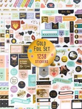 Aesthetic Gold Foil Planner Stickers - 1250 Stunning Design m, Multicolored