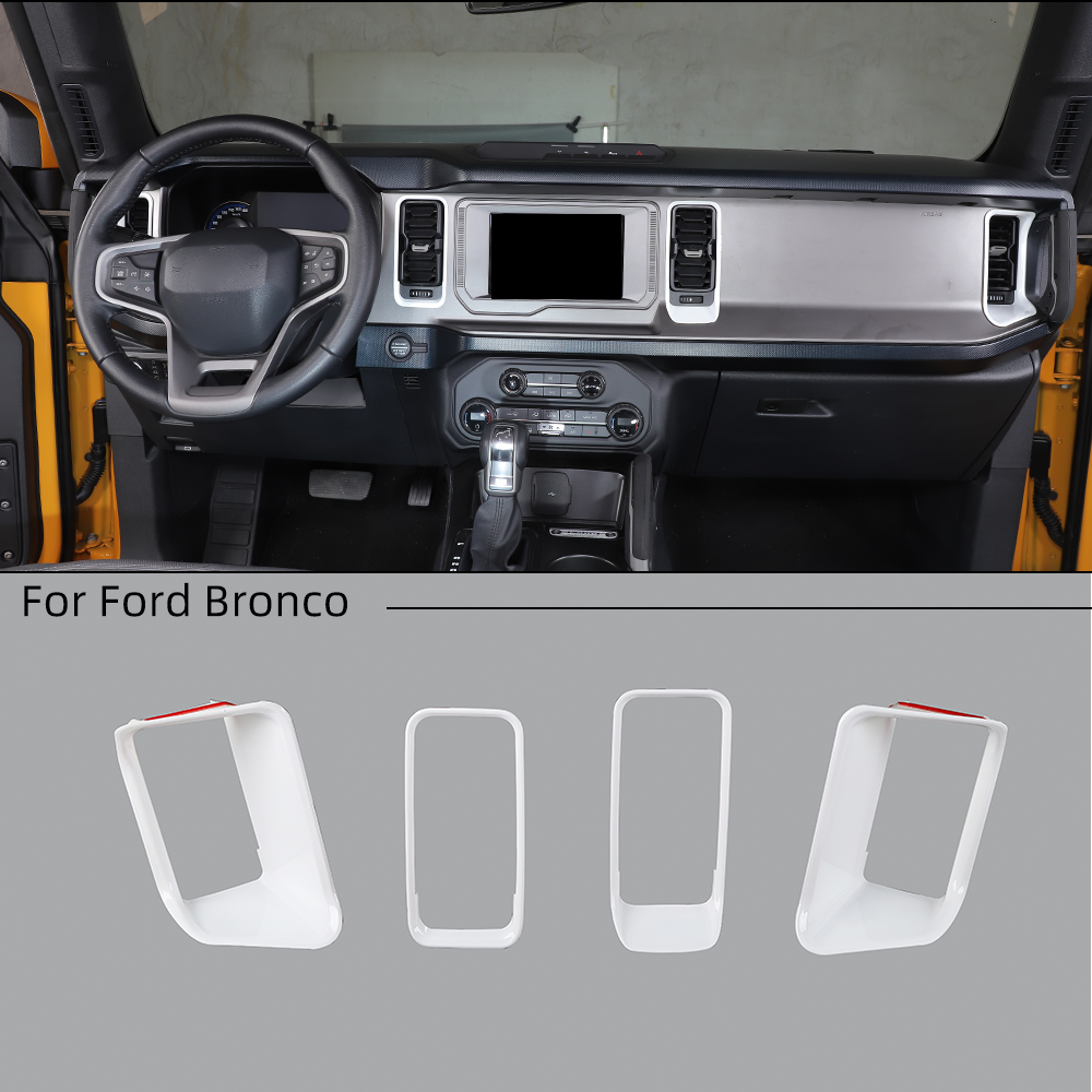 Dashboard Air Conditioner Vent Outlet Cover Trim For Ford Bronco 2021 2022 White