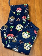 Wizarding World Harry Potter Pajama Bottoms Pants Small 4-6 Blue Joggers