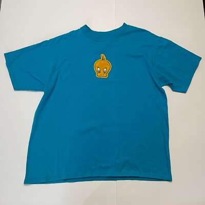 Looney Tunes Tweety T Shirt Adult 18W/20W Blue Short Sleeve Hairy Face