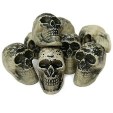 8 x Small Halloween Skulls Scary Horror Trick or Treat Party Decorations - 5cm