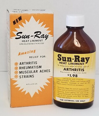 Sun-Ray Heat Liniment For Arthritis Vintage Collectible Pharmaceutical Medicine