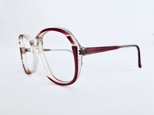 AO Safety Clear Lucite Pink Red Oval Vintage Style Glasses Z87 EC230 54 16 135