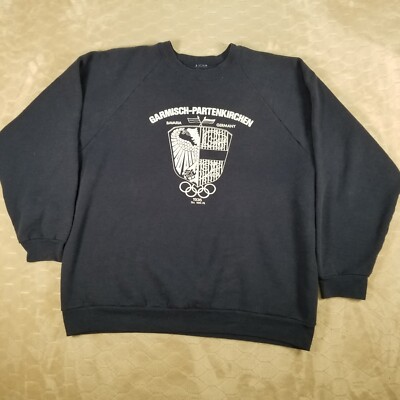 VTG 80s Garmisch Partenkirchen Olympics Ski Winter German Bavaria Sweatshirt