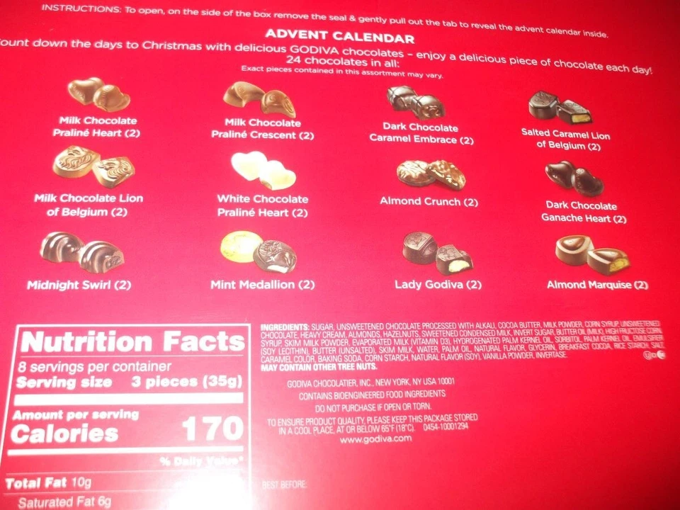 2024 Godiva Limited Edition Advent Calendar w 24 Pieces of Chocolate NIB - Image 2 of 2