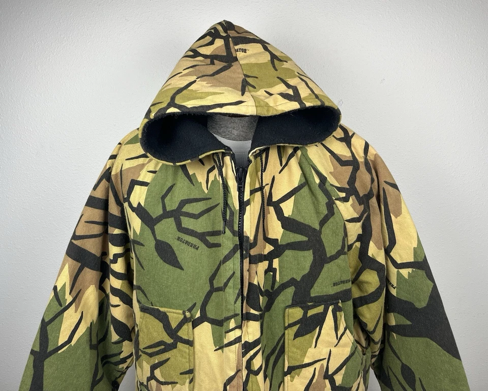 复古 Predator 迷彩连帽 3M 绝缘夹克男式 XL 码  — 第 4/4 张图片