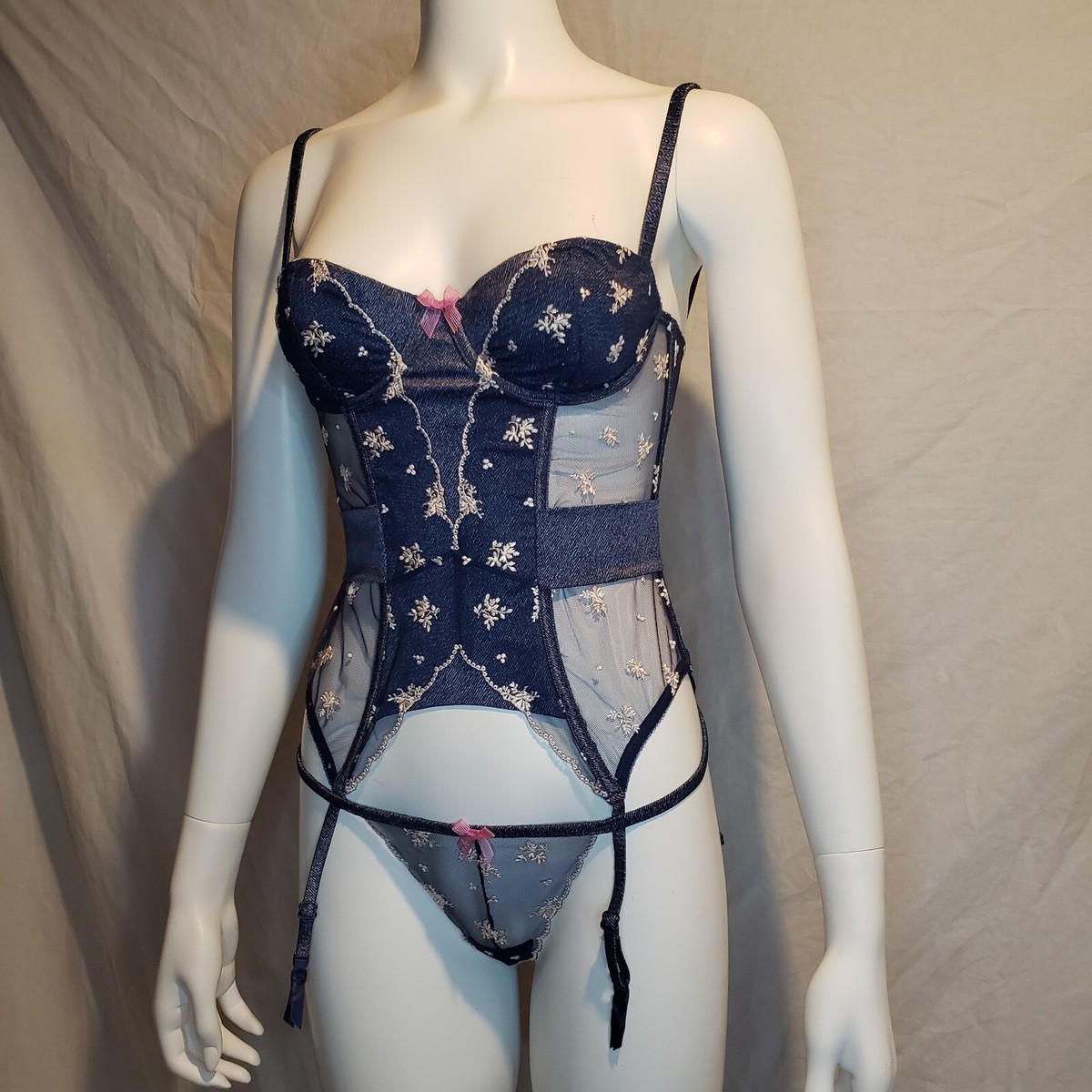 Victoria's Secret 34B Small Blue Star Merrywidow Corset Bustier V
