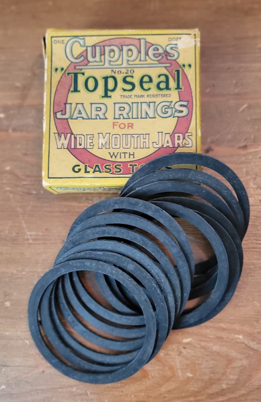 Vintage Box Canning Jar Seal Rings - Cupples Topseal No.20 Wide Mouth