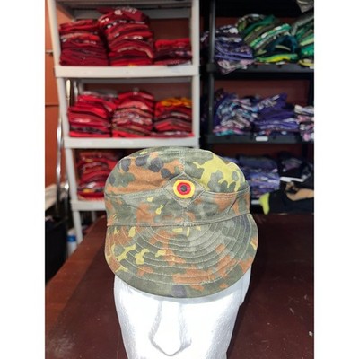 Vintage German Army Camo Hat Military Cap Headwear Berlin 1992 Green VTG OS