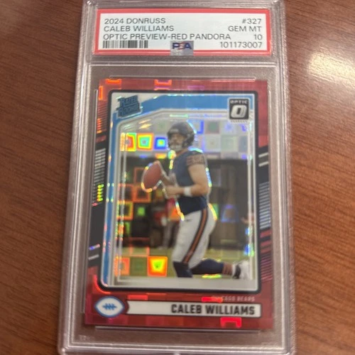 2024 Donruss -Rated Rookie Caleb Williams Optic Preview Red Pandora Prizm Psa 10