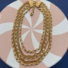 Vintage Signed Monet 7 Layered Multi-Chain Necklace 20  in excellent condition