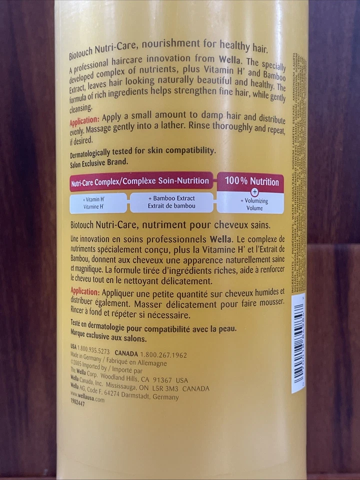 WELLA Biotouch Volume Nutrition Shampoo 51oz - Image 4 of 4