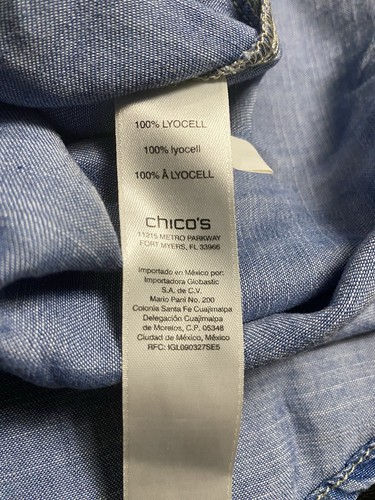 Chicos Damen 00 (XS) Hemdblusenkleid Lyocell Chambray Denim Knopfleiste - Bild 5 von 10