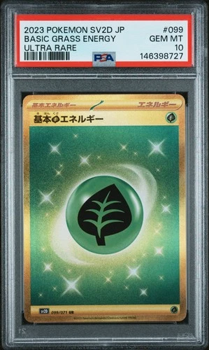 2023 POKEMON JAPANESE SV2D-CLAY BURST ULTRA RARE #099 BASIC GRASS ENERGY PSA 10