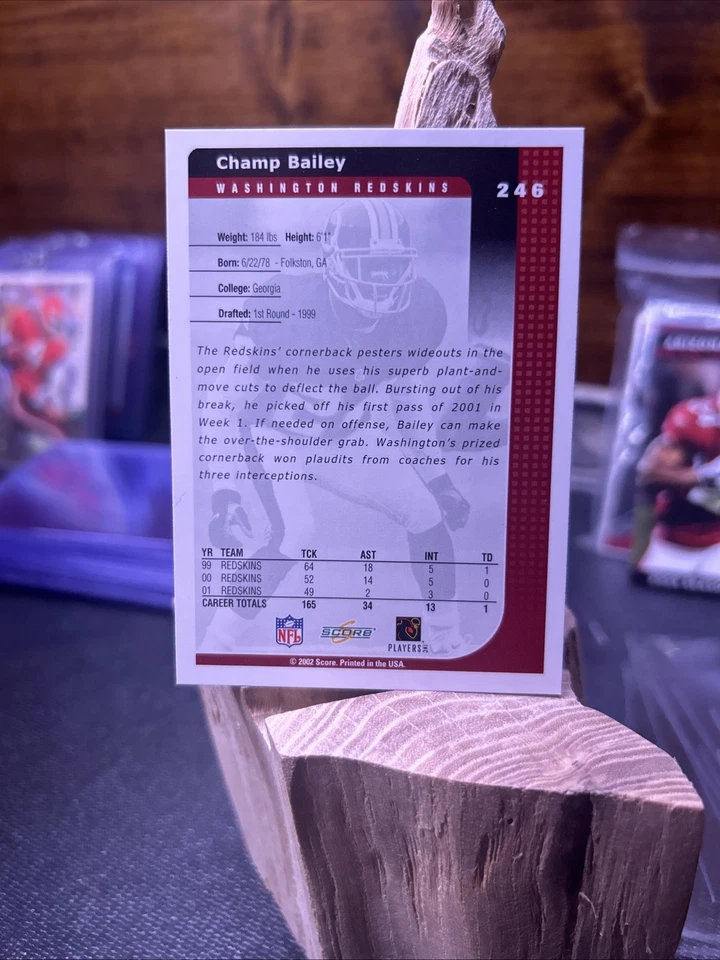 2002 Score Champ Bailey #246 COMMANDERS - Image 2 of 2