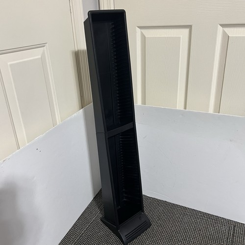 Vintage Alpha Fellowes 60 CD Plastic Storage Tower Floor Display Rack Stand VTG