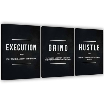 Success Canvas Painting Wall Art Quote Motivational Wall Art Execute Wall Dec...