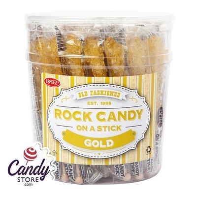 Espeez Rock Candy on a Stick 36 Count Tub Assorted Colors Old Fashioned Bulk