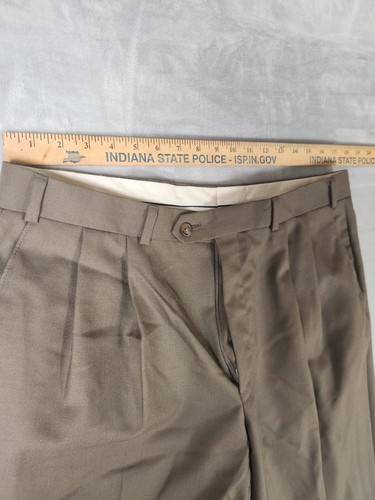 Vtg Polo Super 100s Ralph Lauren Pants Men's 32X31.5 Brown Wool Preppy - Picture 2 of 9