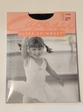 Capezio Ultra Shimmery Footed Dance Tights Black Large 1808C