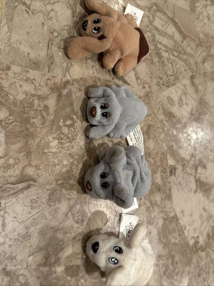 Juego de juguetes de peluche Pound Puppies 1995 vintage - Pup Pals - Lote de 4 con etiquetas Foto 2 de 4