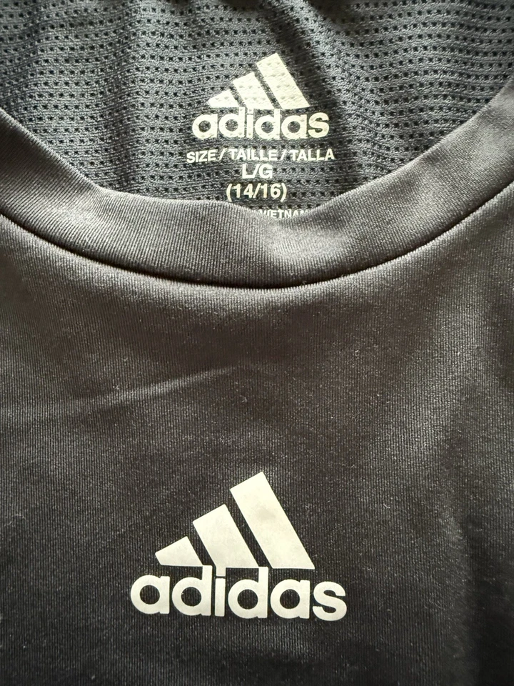 Adidas Boys Active Black Climalite Long-sleeve Base Layer Shirt Large 14-16 - Image 3 of 4