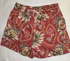 POLO RALPH LAUREN XL Tropical Hawaiian Aloha Swim Trunk Shorts Lined Cotton
