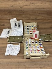 needs cleaned Vintage 1983 World Wide Media Fold Out Plastic Sewing Box + thread