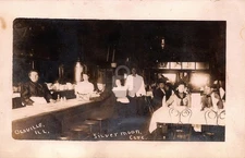 Danville Illinois Silver Moon Cafe Int. Black server RPPC Photo Postcard COPY