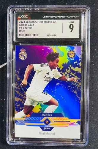 Endrick 2024-25 Daka Real Madrid CF Stellar Vault Blue 02/03 RC CGC 9