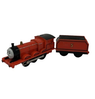 2009 Thomas & Friends Trackmaster Red Train Engine James Tender - WORKS DAMAGED