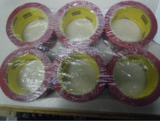  6 Scotch 3M Heavy Duty Box Sealing Tape 373 Red 36mm x 50m rolls 2in Packing