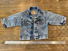 Vtg 90's Little LEVIs 74027 Kids Sz 24 Mo Orange Tab Denim Jean Jacket USA Made