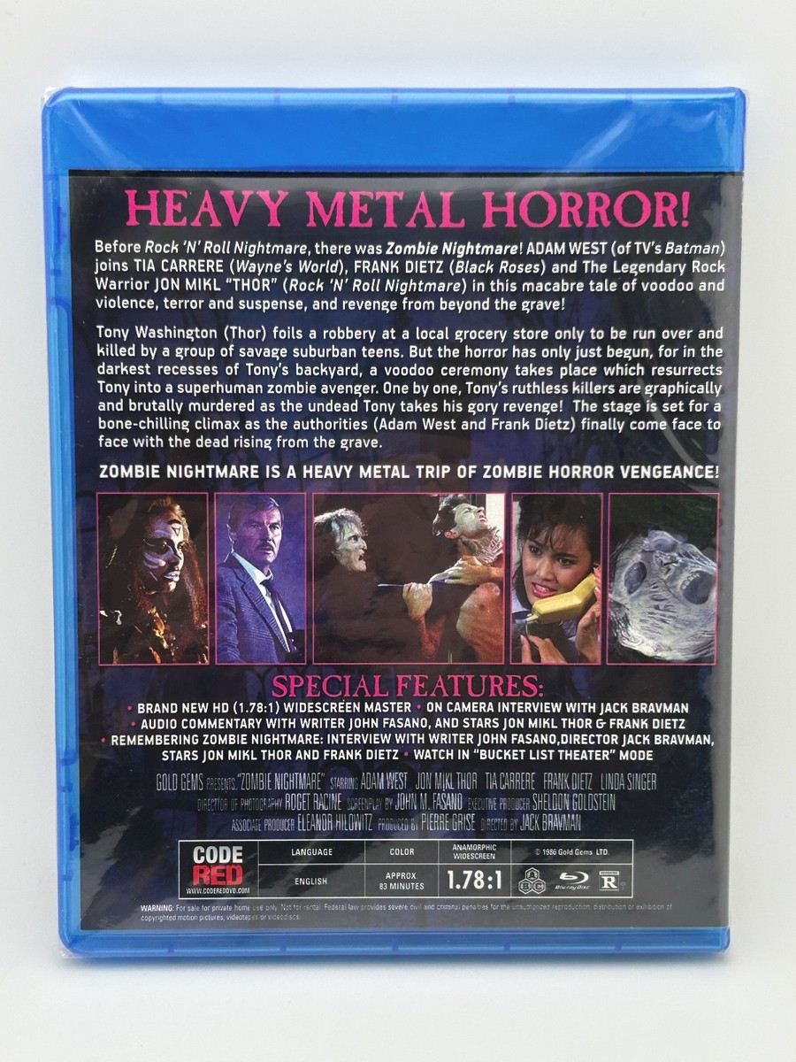 Zombie Nightmare (1987) Blu-ray Code Red Adam West Metal Horror