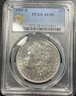 1901 S Morgan Silver Dollar $1 PCGS AU 58 Low Mintage Semi-Key Tough Date