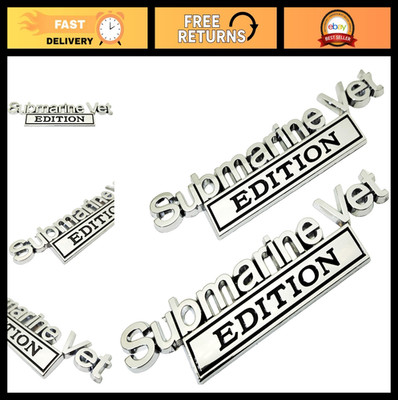 2-Pack Submarine Veteran Car Emblem - 3D Metal Bumper Decal for Trucks & Motorcy
